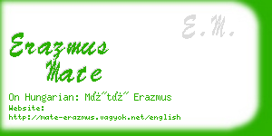 erazmus mate business card